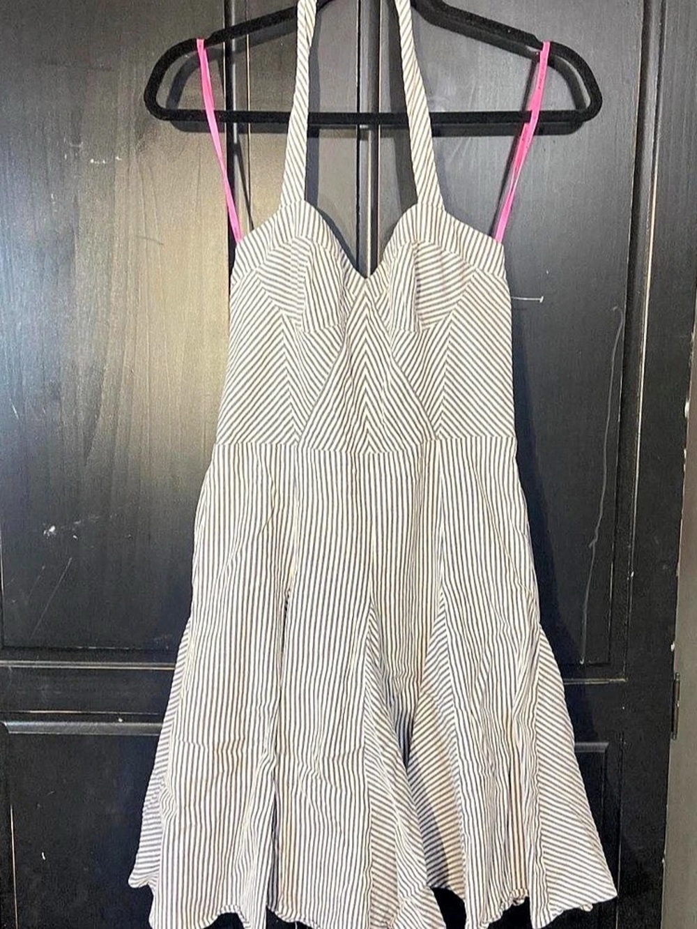 Betsey Johnson Striped Midi Dress Betsy Johnson White Blue Striped Seersucker